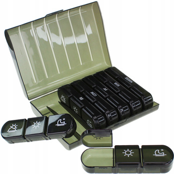 ORGANIZER NA LEKI TABLETKI TYGODNIOWA KASETKA RANO POPOŁUDNIU WIECZÓR