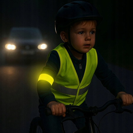 OPASKA ODBLASKOWA NA RĘKĘ NOGĘ samozaciskowa dla dzieci dorosłych bieganie