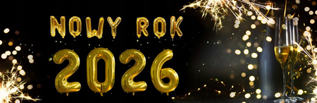 Zestaw balonów napis NOWY ROK 2026 złota noworoczna dekoracja balonowa