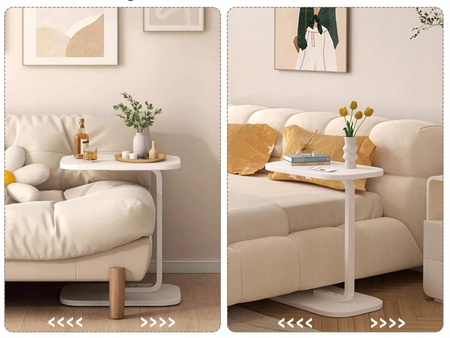 STOLIK KAWOWY POMOCNICZNY BOCZNY NOCNY KSZTAŁT LITERY C DO SALONU