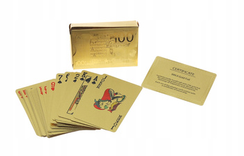 Talia kart premium do pokera 24K (złota folia) 52 karty GOLD KASYNO