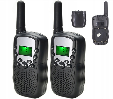 WALKIE TALKIE 2 SZT KRÓTKOFALÓWKI DUŻY ZASIĘG DO 3 KM ŁOKI TOKI CZARNE