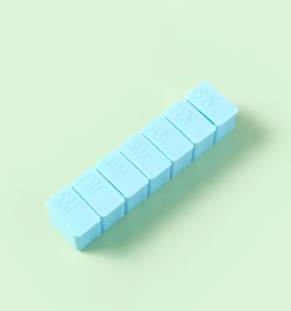 PUDEŁKO NA LEKI TABLETKI POJEMNIK ORGANIZER KASETKA NA 7 DNI niebieskie