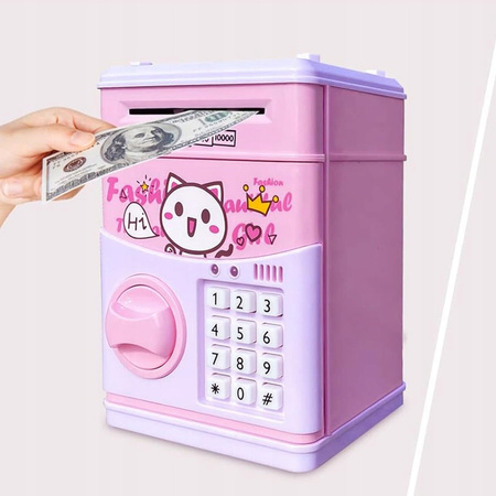 SEJF SKARBONKA na monety i banknoty elektryczny bankomat wpłatomat kod pin