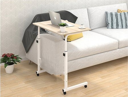 Eleganckie MOBILNE BIURKO REGULOWANE stolik na kółkach stolik POD LAPTOP