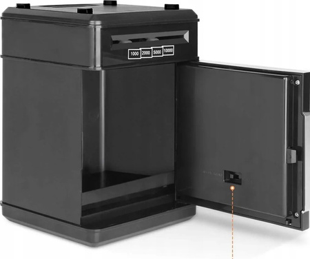 SEJF SKARBONKA na monety i banknoty elektryczny bankomat wpłatomat kod pin