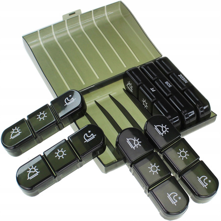 ORGANIZER NA LEKI TABLETKI TYGODNIOWA KASETKA RANO POPOŁUDNIU WIECZÓR