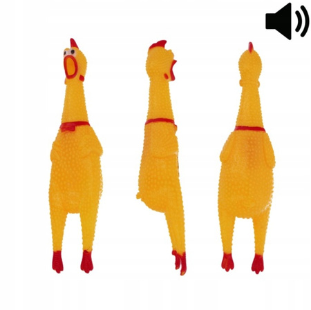 PISZCZĄCY KURCZAK gumowa gryzak żółty zabawka dla psa szczeniaka 30cm