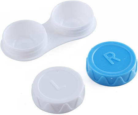 Pojemnik na SOCZEWKI szkła KONTAKTOWE z oznaczeniem strony lewej i prawej