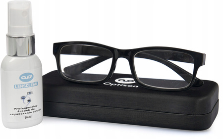OKULARY KOREKCYJNE OPTIZON +2,50 plus dwa i pół czarne DO CZYTANIA