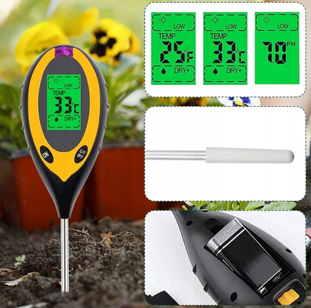 TESTER OGRODNICZY KWASOMIERZ miernik PH gleby temperatury wilgotności