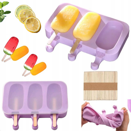 SILIKONOWA FORMA DO LODÓW NA PATYKU foremki + patyczki domowe lody