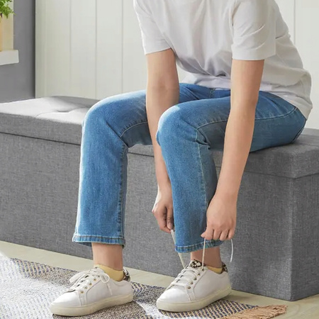 DUŻA PUFA POJEMNIK SCHOWEK SIEDZISKO na ubrania zabawki rzeczy SKRZYNIA