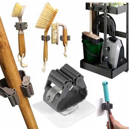 ŚCIENNY UCHWYT WIESZAK SAMOPRZYLEPNY NA MOPY MIOTŁY SZCZOTKI NARZĘDZIA