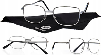 OKULARY KOREKCYJNE OPTIZON +3,00 plus trzy DO CZYTANIA metalowe