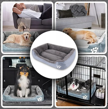 MIĘKKIE LEGOWISKO XXL 60x45 dla psa kota ciepła poduszka kojec kanapa