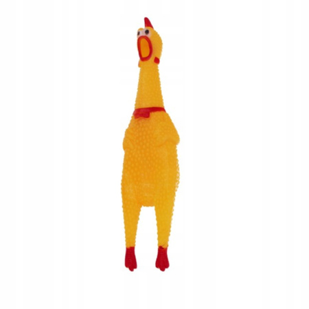 PISZCZĄCY KURCZAK gumowa gryzak żółty zabawka dla psa szczeniaka 30cm