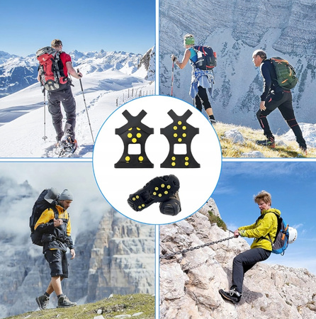 RACZKI ANTYPOŚLIZGOWE NA BUTY gumowe raczki nakładki kolce zimowe r 39-44