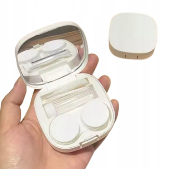 TURYSTYCZNY ZESTAW DO SOCZEWEK KONTAKTOWYCH etui z lusterkiem pojemnik