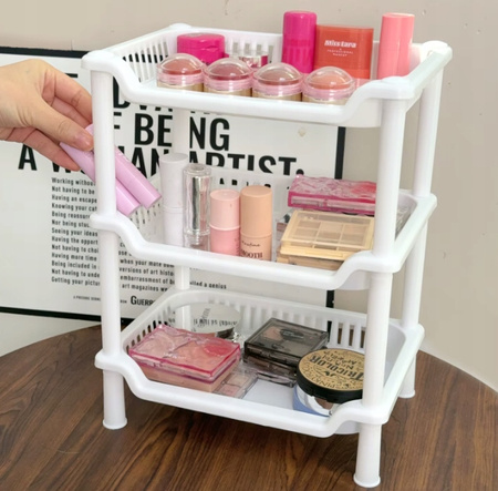 UNIWERSALNY ORGANIZER na biurko do łazienki biały praktyczny na kosmetyki