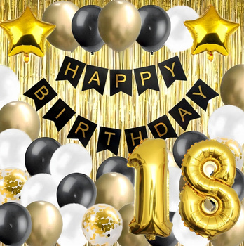ZESTAW BALONÓW 18 kurtyna balony na przyjęcie urodzinowe osiemnastka