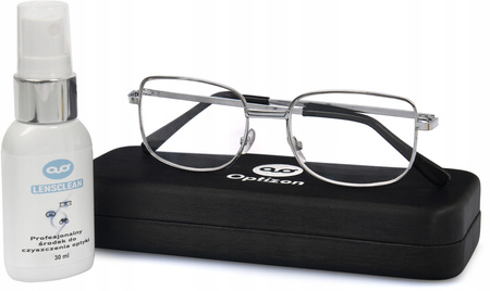 OKULARY KOREKCYJNE OPTIZON +3,50 plus trzy i pół DO CZYTANIA metalowe