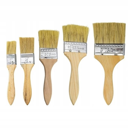 ZESTAW PĘDZLI MALARSKICH do malowania ścian mebli pędzle 5 sztuk