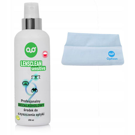 LensClean SENSITIVE BEZ ALKOHOLU 1 szt. płynu do okularów + 1x ściereczka