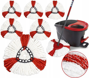 WKŁADY MOPA OBROTOWEGO VILEDA ZESTAW 6szt CHŁONNE UNIWERSALNE TRWAŁE 35cm