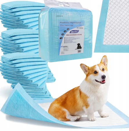 PODKŁADY HIGIENICZNE MATY DLA PSA NAUKA SIKANIA L 60x60 cm pojemne 50 SZTUK