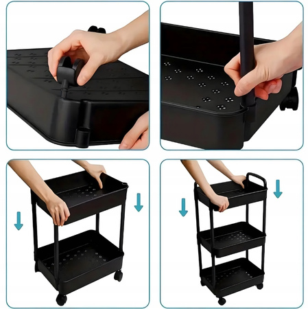 PÓŁKA ŁAZIENKOWA NA KÓŁKACH 4 POZIOMY mobilna szafka kuchenna