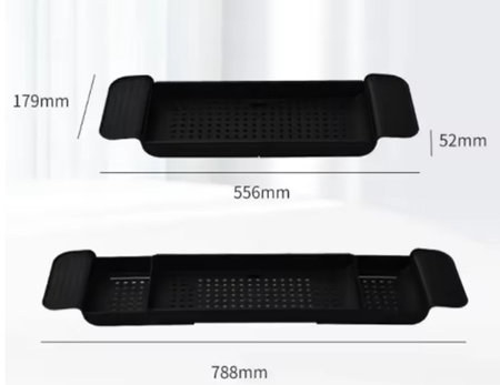 PÓŁKA na wannę łazienkowy organizer rozsuwany taca deska REGULOWANA czarna