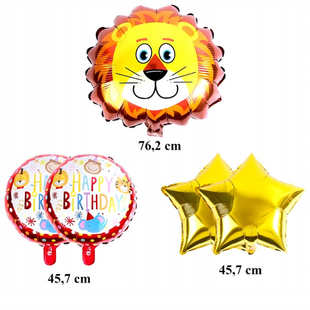 ZESTAW BALONÓW SAFARI balony na przyjęcie urodzinowe imprezę 5ele