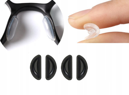 NOSKI DO OKULARÓW kształt D 2 pary wygodne antypoślizgowe 4 szt czarne