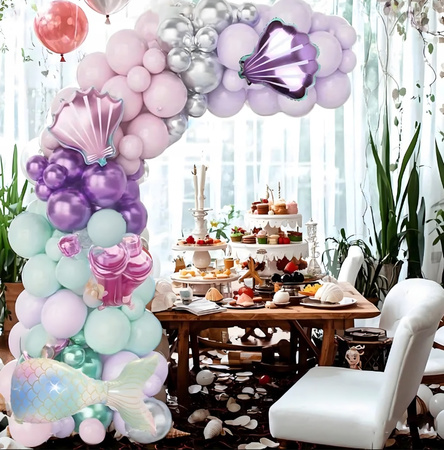 BALONOWA GIRLANDA ZESTAW BALONÓW URODZINOWYCH syrenka 97ele