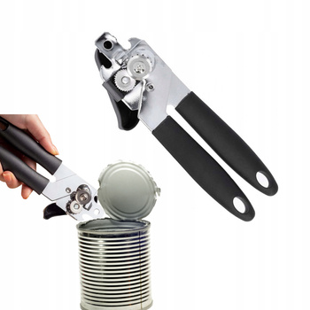 RĘCZNY METALOWY OTWIERACZ DO KONSERW butelek mocny solidny nierdzewny