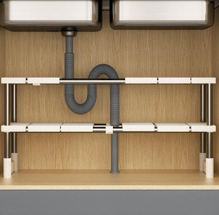 ORGANIZER PÓŁKA DO SZAFKI KUCHENNEJ 2 poziomy pod zlew regał do szafki blat