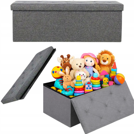 DUŻA PUFA POJEMNIK SCHOWEK SIEDZISKO na ubrania zabawki rzeczy SKRZYNIA