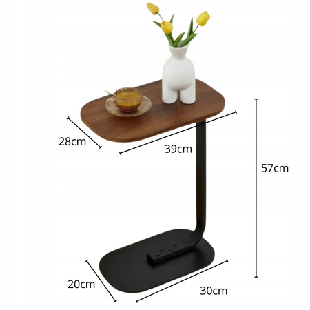 STOLIK KAWOWY POMOCNICZNY BOCZNY NOCNY KSZTAŁT LITERY C DO SALONU