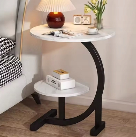 STOLIK KAWOWY PODWÓJNY okrągły boczny pomocniczy do salonu narożny