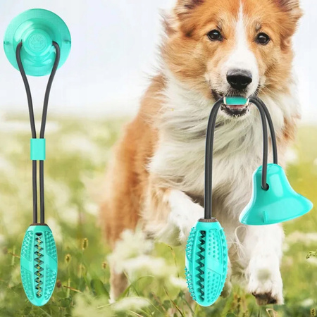 ZABAWKA DLA PSA GRYZAK Z PRZYSSAWKĄ NA PRZYSMAKI GUMOWY SZARPAK NA SZNURKU