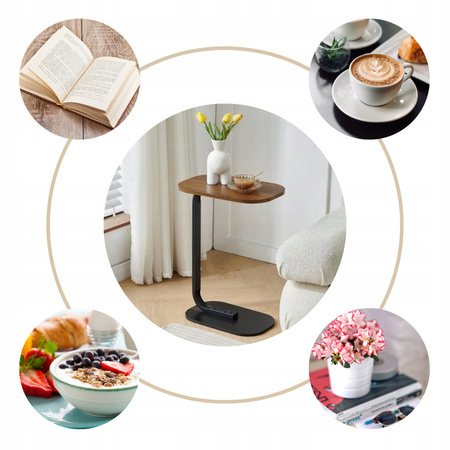 STOLIK KAWOWY POMOCNICZNY BOCZNY NOCNY KSZTAŁT LITERY C DO SALONU