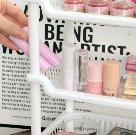 UNIWERSALNY ORGANIZER na biurko do łazienki biały praktyczny na kosmetyki