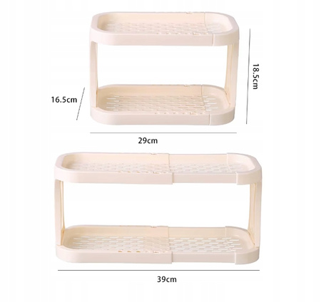 UNIWERSALNY ORGANIZER na biurko do łazienki biały rozsuwany na kosmetyki