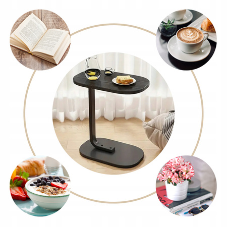 STOLIK KAWOWY POMOCNICZNY BOCZNY NOCNY KSZTAŁT LITERY C DO SALONU