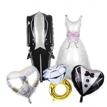 ZESTAW BALONÓW WESELNYCH garnitur suknia ślubna wesele pan i panna młoda