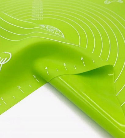 SILIKONOWA STOLNICA SKŁADANA MATA KUCHENNA Z MIARKAMI DO PIZZY CIASTA 50X40