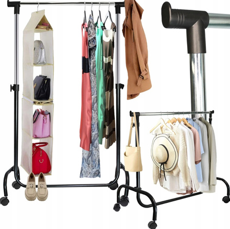 DUŻY WIESZAK na ubrania stojak do garderoby 175cm składany regulowany