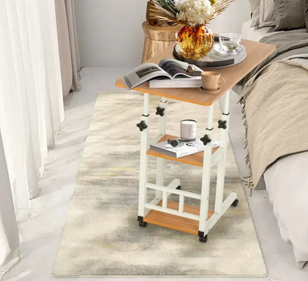 MOBILNE BIURKO PRZYŁÓŻKOWE boczne regulowane na kółkach stolik POD LAPTOP