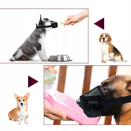 MATERIAŁOWY KAGANIEC DLA PSA z siatką fizjologiczny nylonowy M Bezpieczny